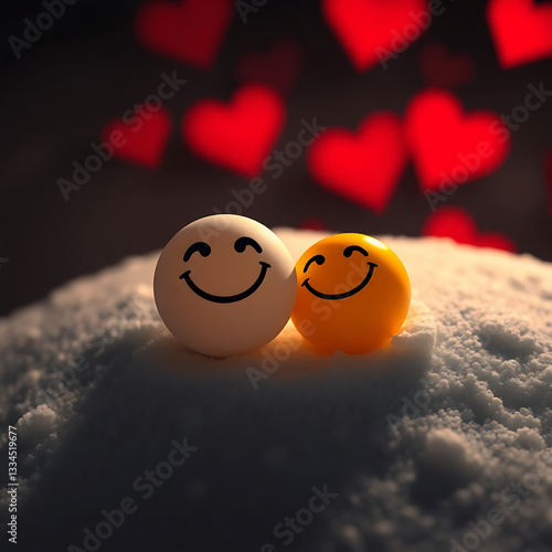 smiley face with heart