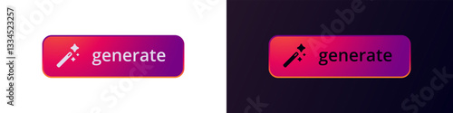 A gradient button with a magic icon and generate text for user interface or mobile application.