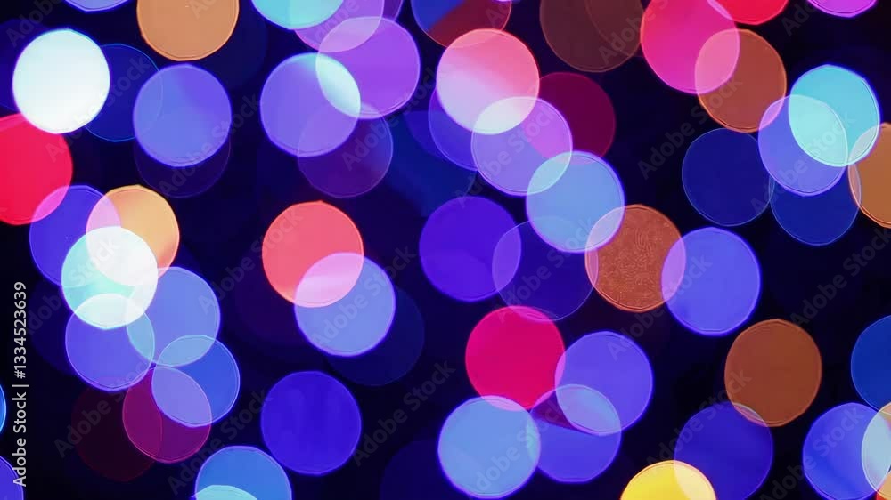 Colorful bokeh lights in purple, blue, and pink hues, abstract background. Festive atmosphere and celebration concept Colorful bokeh lights in purple, blue, and pink hues, abstract background. Festive atmosphere and celebration concept