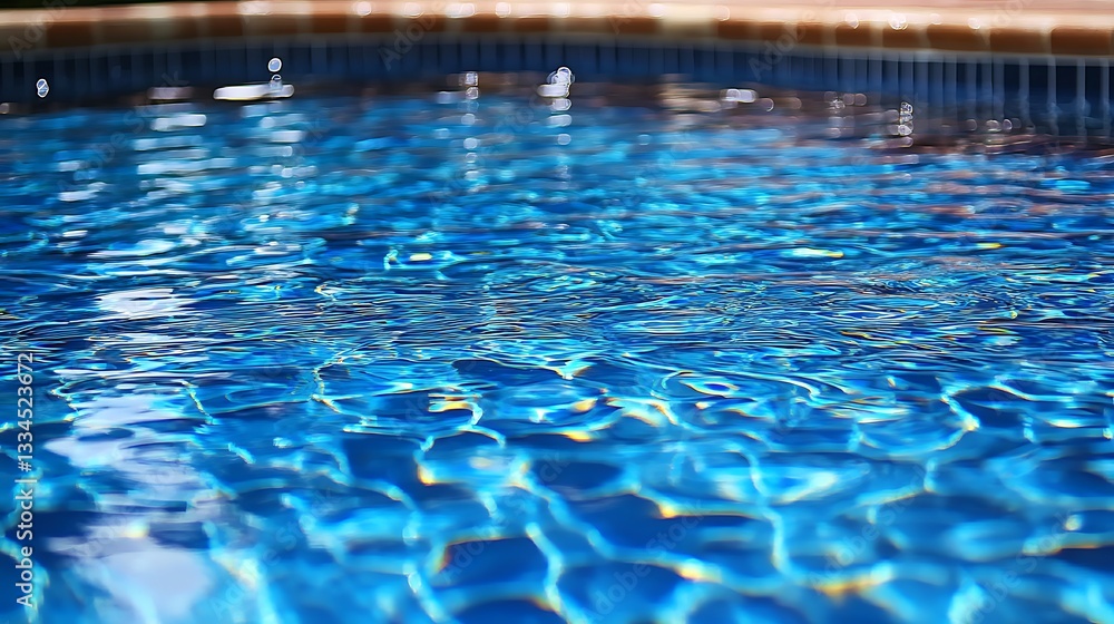 Sparkling blue pool water surface close-up. Sparkling blue pool water surface close-up.