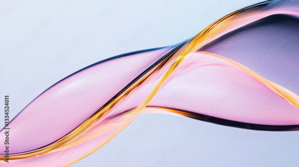 Naklejka premium Abstract Pink Gold Fluid Wave Dynamic Background Banner Wallpaper