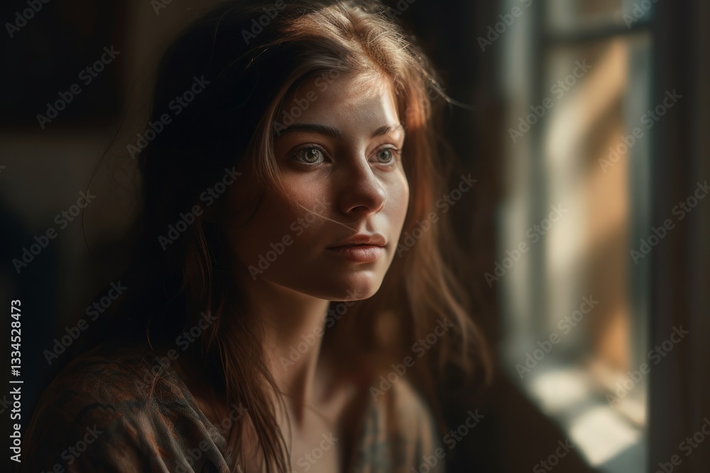 Hyperrealistic Portrait of Elegant Woman Enjoying Natural Sunlight with Flawless Skin and Delicate Hands Hyperrealistic Portrait of Elegant Woman Enjoying Natural Sunlight with Flawless Skin and Delicate Hands