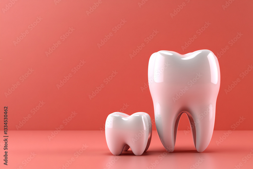 3d icon of a toothbrush and white teeth on an isolated background, 2/50, 3d icon of a toothbrush and white teeth on an isolated background, 2/50,
