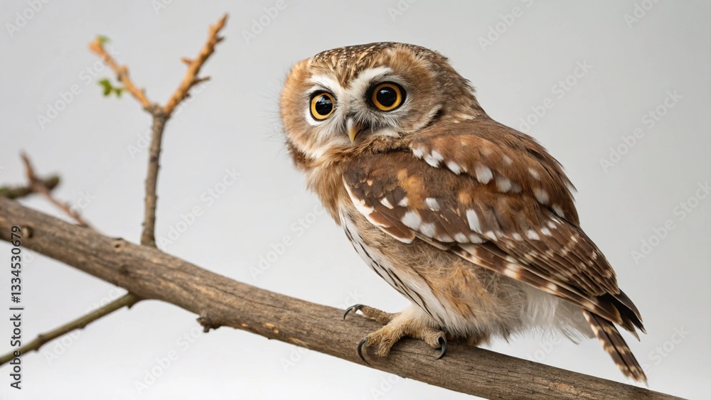 Elf Owl in full view on studio background Elf Owl in full view on studio background