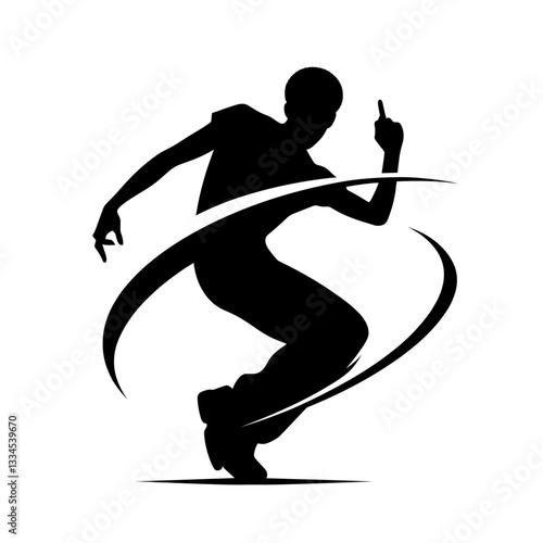 Stylish breakdancer spinning in motion
