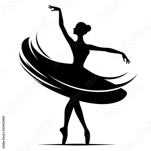 Spinning ballerina in elegant motion
