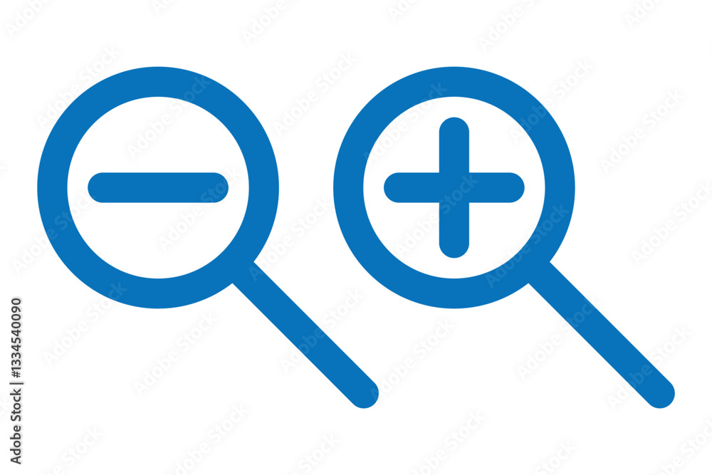 Magnifying glass symbol. Zoom in out icon magnifying glass symbol isolated vector on white background. Explore and discover symbol. Search icon set. Vector illustration. Magnifying glass symbol. Zoom in out icon magnifying glass symbol isolated vector on white background. Explore and discover symbol. Search icon set. Vector illustration.