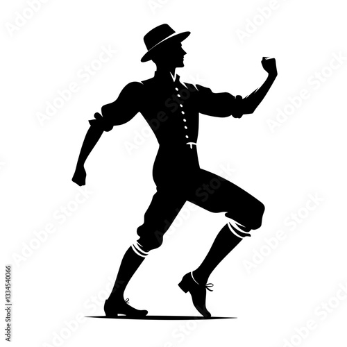 Traditional folk dancer in vibrant motion