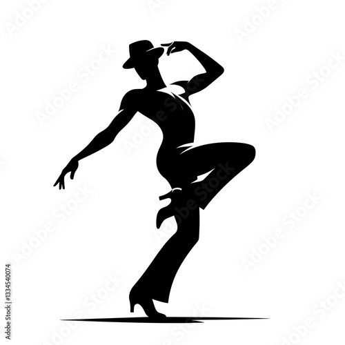 Stylish jazz dancer in a confident pose