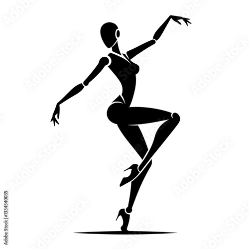 Futuristic robotic dancer in stylish pose