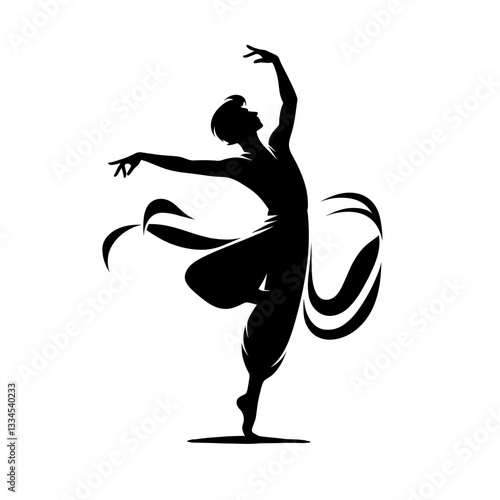 Male ballet dancer in fluid artistic motion