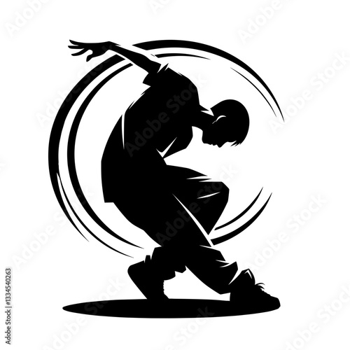 Expressive urban dancer in freestyle motion