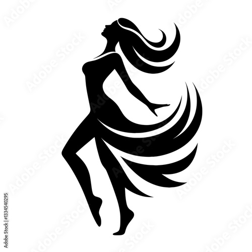Graceful dancer in abstract motion