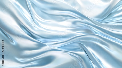 Wallpaper Mural Light Blue and Silver Silk Satin Fabric Elegant Background with Folded Drapery in Pastel Soft Pale Shades Torontodigital.ca