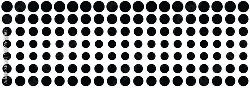 Dotted halftone gradient texture. Vanishing polka dot background. Horizontal seamless dotted pattern in pop art style. Fade gradient black and white half tone background. Vector illustration