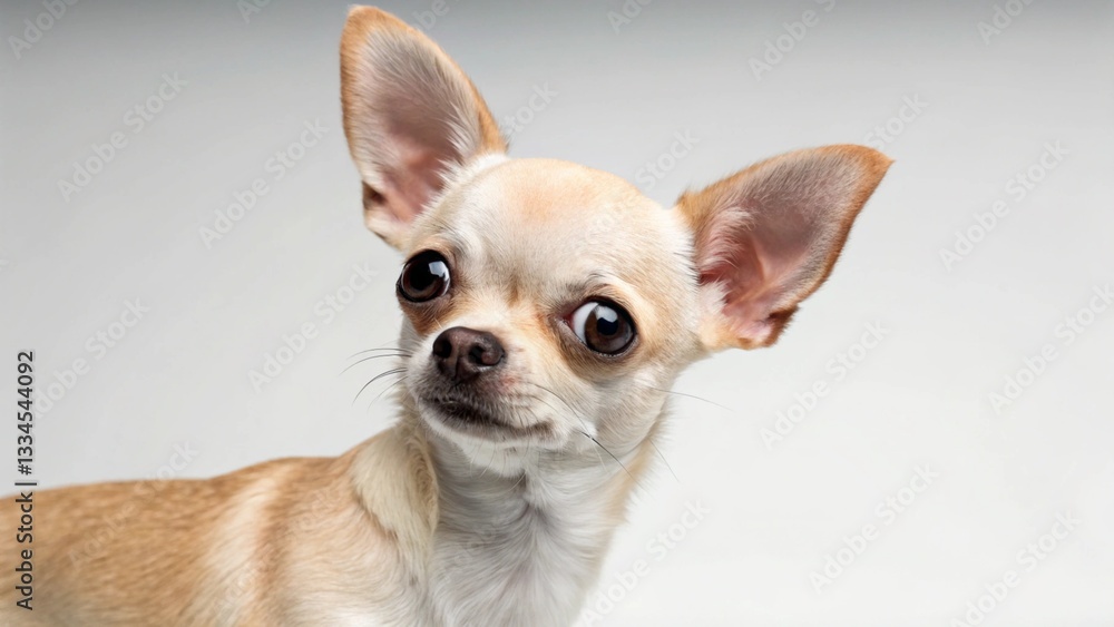 Apple Head Chihuahua in full view on studio background Apple Head Chihuahua in full view on studio background