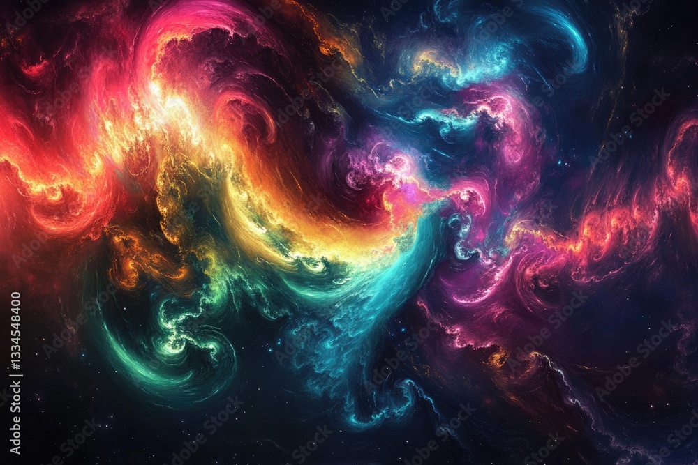 Abstract swirling nebulae of vibrant colors Abstract swirling nebulae of vibrant colors