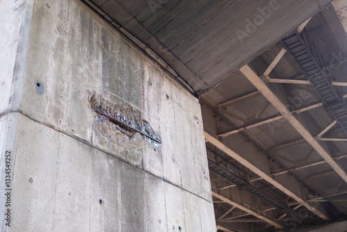 高速道路の橋脚の老朽化の状況