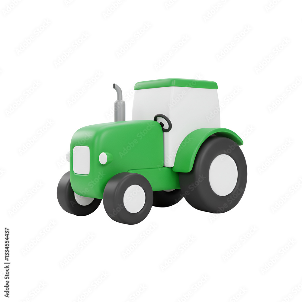 Simple 3D Line Tractor Icon Simple 3D Line Tractor Icon