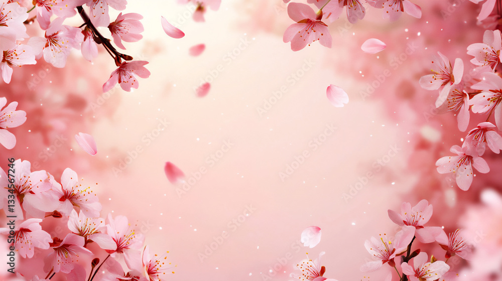 Fototapeta premium blossom side frame