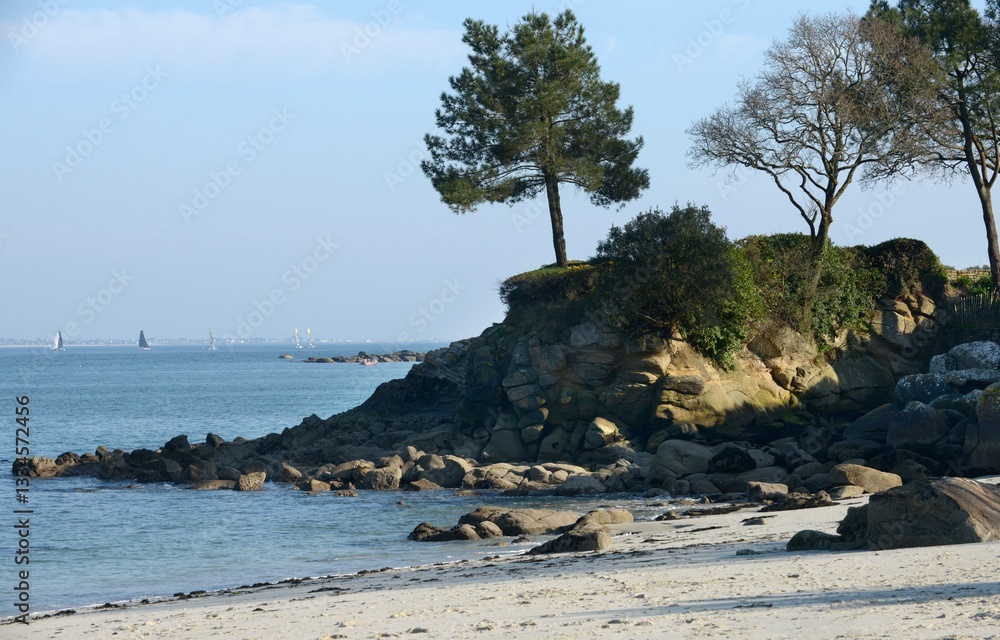 Ballade sur les bords de Cap-Coz et Beig Meil en Finistère Cornouaille Bretagne France