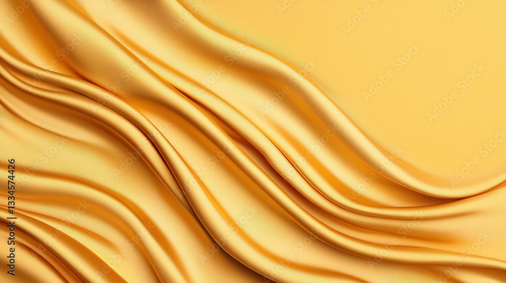 Obraz premium golden background glitter and harmony, A close-up of flowing golden fabric, showcasing its soft texture and elegant drapes, creating a luxurious and warm ambiance.