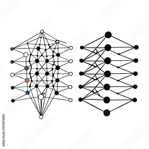 ai neural network vector illustration 
