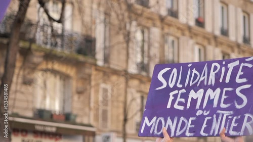 Feminist Sign at Protest in Paris (France)
