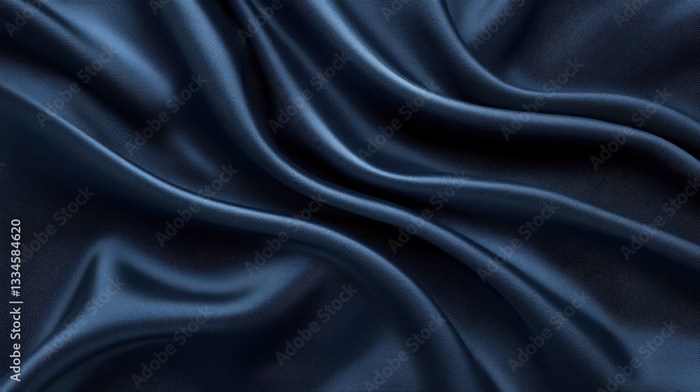Fototapeta premium Dark Blue Fabric Drape with Textured Surface