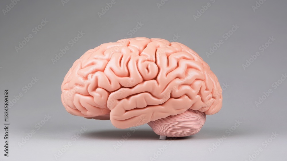 A holographic 3D model of a human brain used for neurosurgical planning, medical visualization A holographic 3D model of a human brain used for neurosurgical planning, medical visualization
