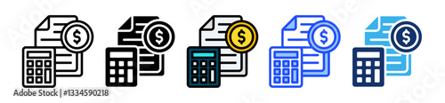 Budget Icon Set With Multiple Style Collection