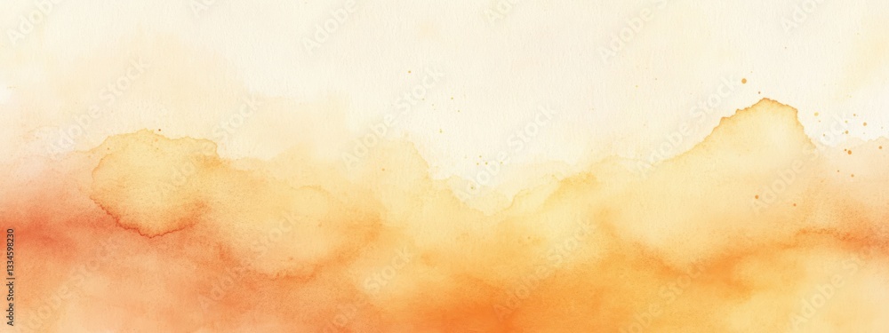 Fototapeta premium Abstract Watercolor Texture with Warm Pastel Tones Soft Golden Hues Minimalist Composition Detailed Brush Strokes