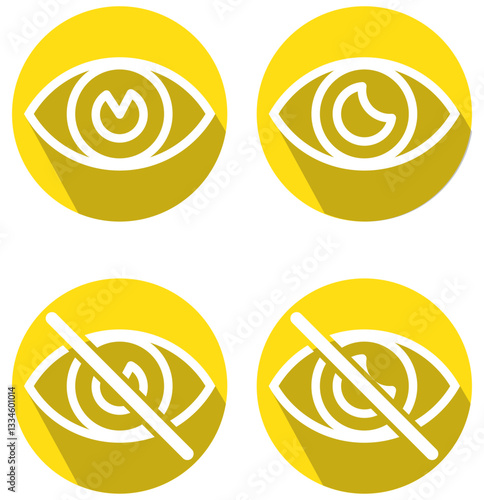 eye icon set. vision icon, see view icons - eyesight symbol - invisible eye hide icon, incognito icon no eye view hidden icon set. vision icon, unsee icons . 1176