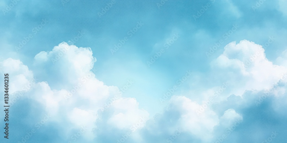 Obraz premium Watercolor Soft Blue Sky Background with Light Gradients and Gentle Pastel Tones for Artistic Design