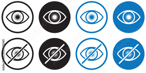 Eye icon in flat line set. Eyesight symbol vector for apps or website. Retina, cornea scan eye icons. Simple eyes silhouette see view vision sight look sign isolated on transparent background . 1176