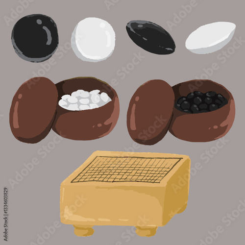 囲碁のイラストセット