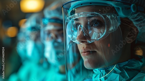 Wallpaper Mural Medical surgeons in a laboratory looking at scans xray patient research lab technology hologram futuristic advanced Torontodigital.ca