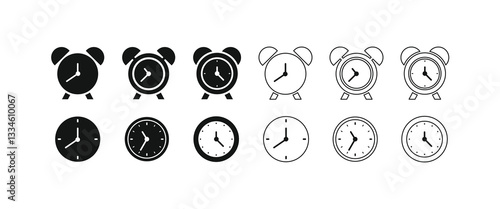 Clock icon set. Time icon vector. watch icon symbol.