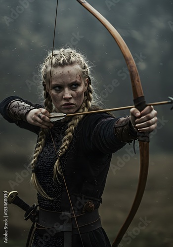 Intense Viking Archer: Drawing the Bowstring