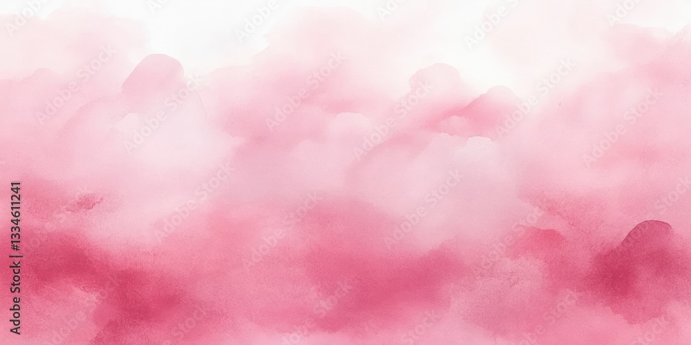 Fototapeta premium Abstract Soft Pink Watercolor Background, Dreamy Aesthetic Texture, Light Pastel Pink Gradient, Airy Decorative Paper, Flowing Acrylic Ink Design