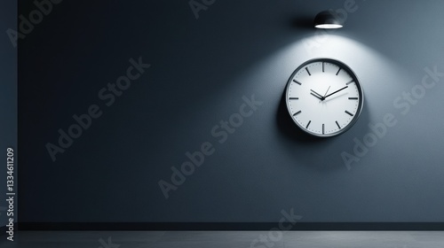 Wallpaper Mural Modern Clock on Wall with Soft Light in Minimalist Interior Space Torontodigital.ca