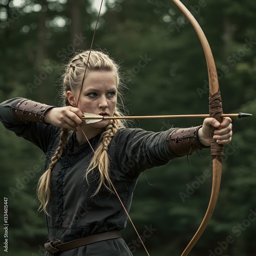 Viking Archer: Focused and Ready for Battle