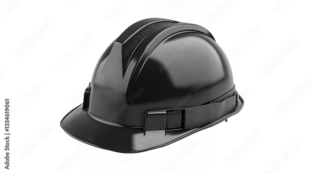 A hard hat with a matte finish and adjustable strap isolated on a transparent background A hard hat with a matte finish and adjustable strap isolated on a transparent background
