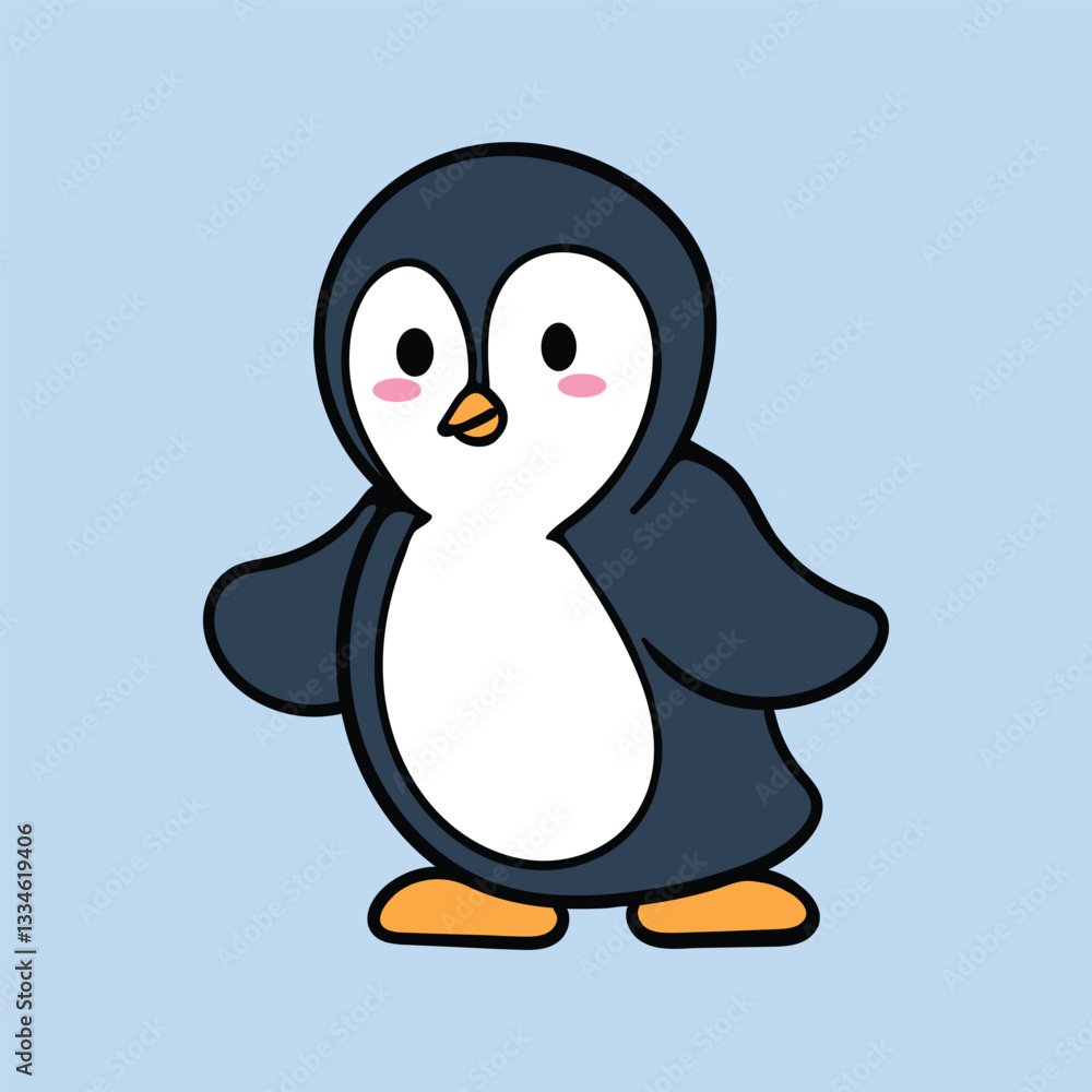 Kawaii Cartoon penguin standing pose Kawaii Cartoon penguin standing pose