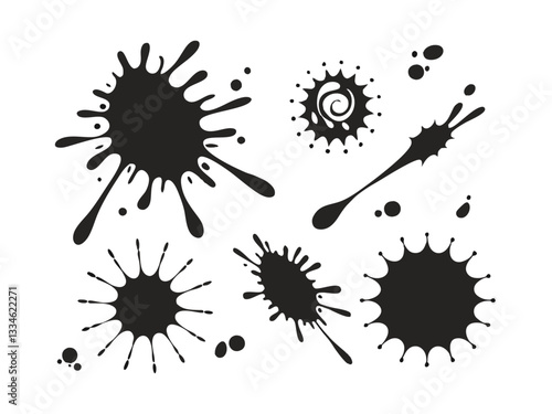 Fluid Forms Artistic Black Ink Blot Collection
