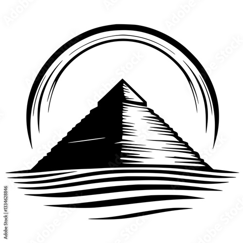 Pyramid sketch silhouette