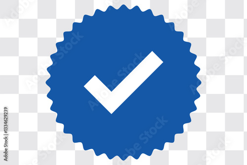 Blue tick verified social media account icon