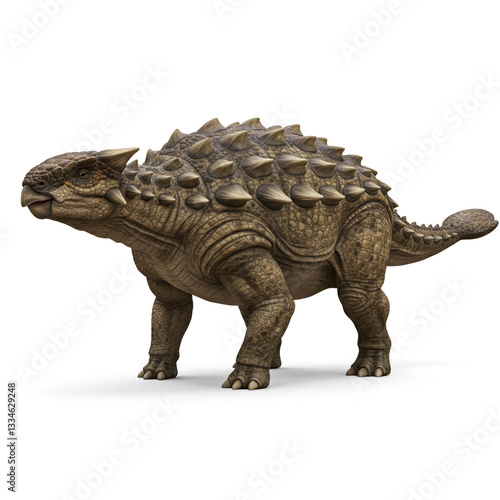 ankylosaur left side view isolated on white