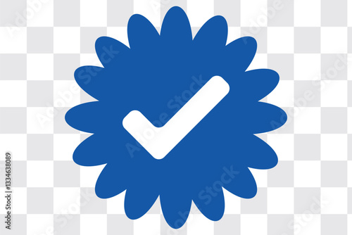 Blue tick verified social media account icon