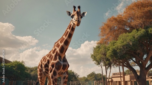 Giraffe Standing in a Natural Habitat